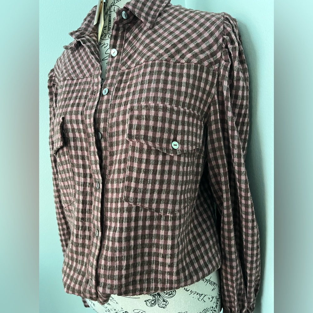 Women's Checkered Button Down Western Shirt